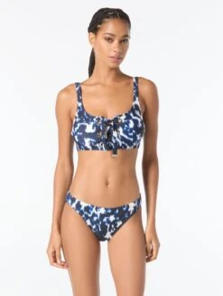 MICHAEL Michael Kors Lace Up Grommets Bralette Bikini Top - Ikat Spot
