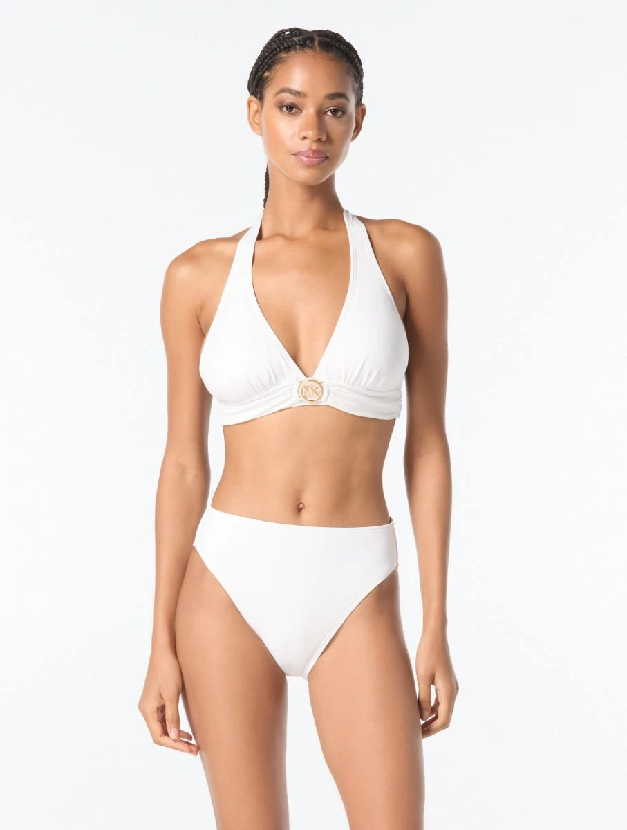 MICHAEL Michael Kors Halter Bikini Top - Hardware Solids 4 MICHAEL Michael Kors Halter Bikini Top - Hardware Solids - Image 4