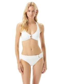 MICHAEL Michael Kors Logo Ring Halter Bikini Top - Iconic Solids -BCBGMAXAZRIA Shop mm7m398 100 r 4