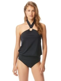MICHAEL Michael Kors Logo Ring Blouson Tankini Top - Iconic Solids 24 MICHAEL Michael Kors Logo Ring Blouson Tankini Top - Iconic Solids -BCBGMAXAZRIA Shop mm7m523 001 r 2