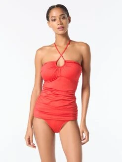 MICHAEL Michael Kors Shirred Halter Tankini Top - Solids 22 MICHAEL Michael Kors Shirred Halter Tankini Top - Solids -BCBGMAXAZRIA Shop mm7m760 662