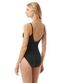 MICHAEL Michael Kors Sash Logo Trim One Piece Swimsuit - Iconic Solids -BCBGMAXAZRIA Shop mm7m943 001 alt01 r 1 34ee5089 1bec 4c76 b42c 2f5e5c0c12a2