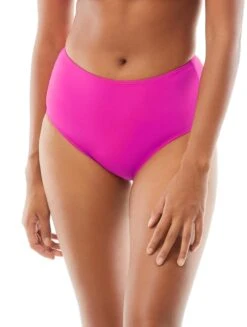 Kate Spade High Waist Bikini Bottom - Rosette Solids -BCBGMAXAZRIA Shop pink front 1 3