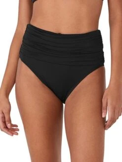 Kate Spade Shirred High Waist Bikini Bottom - Rosette Solids
