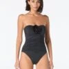 Kate Spade Bandeau One Piece Swimsuit - Rosette Solids