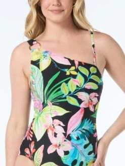 Shapemaker One Shoulder One Piece Swimsuit - Tropic Haven 6 Shapemaker One Shoulder One Piece Swimsuit - Tropic Haven -BCBGMAXAZRIA Shop ts01002 004 alt02 1