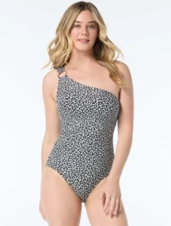 Shapemaker One Shoulder One Piece Swimsuit - Cheetah