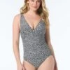 Shapemaker V-Neck One Piece Swimsuit - Cheetah
