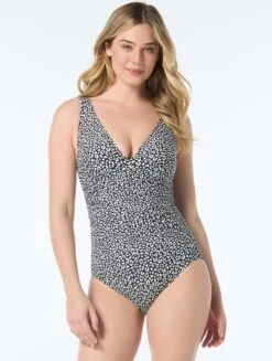 Shapemaker V-Neck One Piece Swimsuit - Cheetah