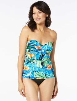 Coco Reef Charisma Bra Sized Pleated Tankini Top - Paradise Garden -BCBGMAXAZRIA Shop u8a481 004 alt02 1