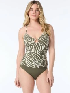 Coco Reef Dynamic Bra Sized Multi-Wear Underwire Tankini Top - Graphic Palm