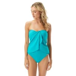 Vince Camuto Draped Bandeau Tankini Top - Sanremo Shades -BCBGMAXAZRIA Shop v21516 407 6