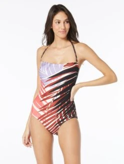 Vince Camuto Bandeau One Piece Swimsuit - Riviera Palm -BCBGMAXAZRIA Shop v68761 970 alt02 1